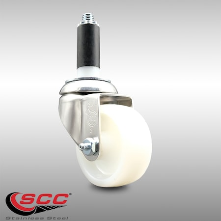 Service Caster 3 Inch 316SS Nylon Wheel Swivel 1-1/8 Inch Expanding Stem Caster SCC-SS316EX20S314-NYS-118